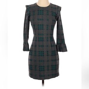 JOA Gray Plaid Sheath Dress